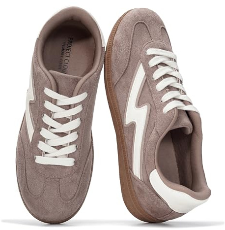Project Cloud Fashion Sneakers for Women 2026 - Lace-Up Shoes Trendy Women Sneakers with Memory Foam Insole Women's Fashion Sneakers Non-Slip Womens Shoes (Irita, TAUPMULT,6M) Taupe Multi