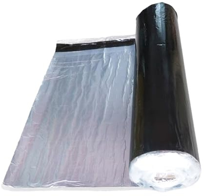 Generico 1.5mm Rotolo Patch di Alluminio, Larghezza 40cm Tetto Guaina Bituminosa Ardesiata Autoadesivo, Nastro Sigillante di Butilico Impermeabile per Esterno Riparazione Perdite Tetto(1.5mmx30cmx3m)