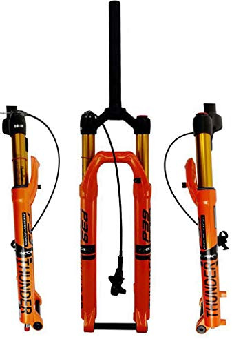 LHHL Fourche Vélo 27,5 Rebond Aérien VTT Fourche Suspension pour Vélo 29 Pivot De 1-1/8 Voyage 100mm Axe 15x100mm Verrouillage Distance Frein Disque(Orange,29in)