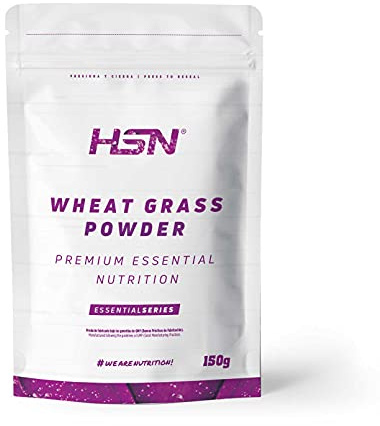HSN Hierba de Trigo en Polvo | 150g | 100% Pura Wheat Grass Powder | Rico en Fibra + Clorofila + Fitonutrientes | Ideal Batidos Verdes | No-GMO, Vegano, Sin Gluten | No Incluye Dosificador