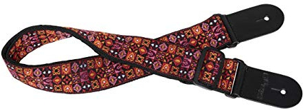 Stagg Woven Gitarrengurt mit Hootenanny-Muster rot