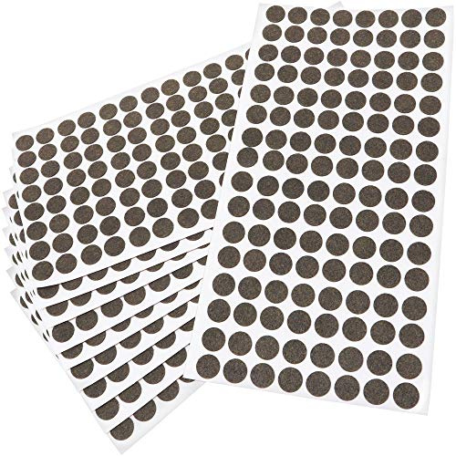Adsamm® / 1280 x Selbstklebende Filzgleiter/Braun/ø 12 mm/Rund / 1.5 mm dünne Selbstklebende Möbelgleiter aus Filz