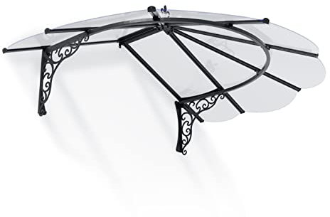 Palram Canopia by Vordach für Haustür Iris 1780 Pultvordach 175 x 125 cm Schwarz Sonnenschutz Haustürvordach inkl. Regenrinne