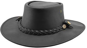 Black Jungle Sorrento Lederhut Westernhut aus bestem Vollleder (Schwarz, XXL)