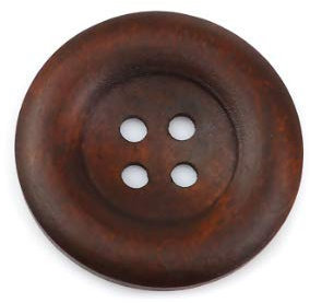 30 Stück edle Holzknöpfe dunkelbraun 35mm braun - 4 Löcher - zum aufnähen, nähen, basteln, für Scrapbooking - runde Holzknöpfe - Mantelknöpfe Jackenknöpfe Dekoknöpfe