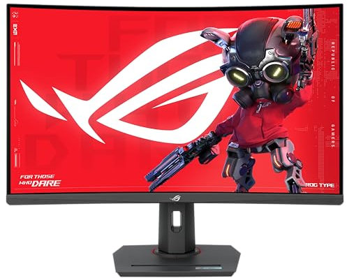 ASUS ROG Strix XG32WCS USB Type-C Gaming Monitor – 32-inch, 2560x1440, Curved, 180Hz (Above 144Hz), 1ms (GTG), Fast VA, Extreme Low Motion Blur Sync, USB Type-C, FreeSync, DisplayWidget Center, HDR