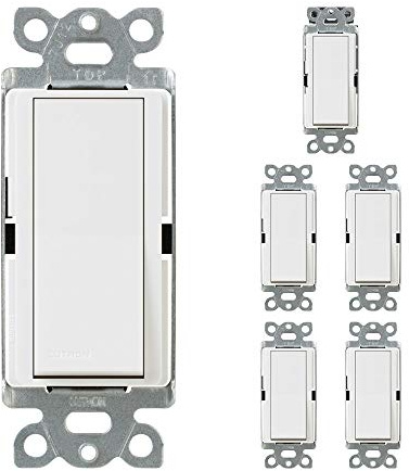 Lutron Claro 15 Amp Single-Pole Paddle Switch, CA-1PS-WH, White (6-Pack)