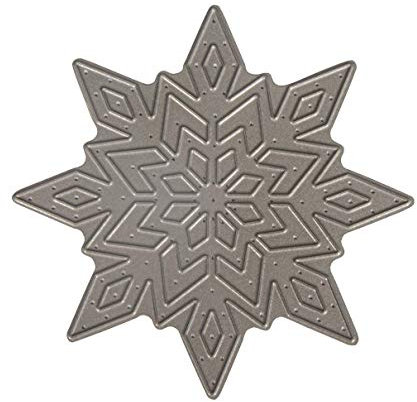 Rayher Stanzschablone Schneeflocke, 7 cm ø, für Papiergestaltung, Kartengestaltung, Scrapbooking und vieles mehr, Prägeschablone Weihnachten, Stahl, 50232000