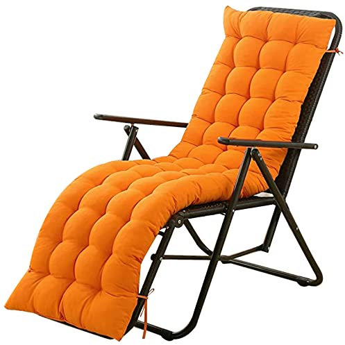 SRHWBF Liegenauflage Auflagen Sonnenliege Polster Kissen Dick Liegestuhl Relaxliegenauflage für Reisen Urlaub Innen Außen (Orange 47x19x3in)