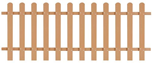 Susany Lattenzaun WPC-Zaun Zauns Mit insgesamt 12 Latten,Vorgartenzaun Friesenzaun Zierzaun 200 x 80 cm (L x H) als Gartenzaun,Holz-Kunststoff-Verbundwerkstoff (WPC),Einfacher Zusammenbau,Braun