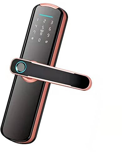 HETWO Smart WiFi Lock Tuya App TTLock Digital Fingerprint Password Chiave Chiave Scheda Smart Door Serratura per Appartamento,Marrone
