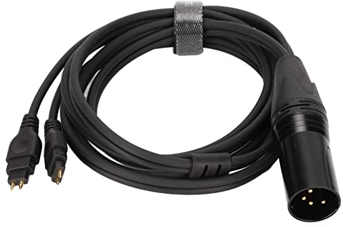 Câble HiFi XLR 4 Broches Symétrique Mâle, Câble Audio de Remplacement compatible with HD650, HD600, HD580, HD660S, HD6XX, Mise à Niveau