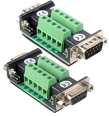 euroharry DB9 D-SUB DB9 Female +Male Connector Board, RS232 RS485 | CAN RS422 With DB9 Connector zu Terminal Board Signal Module