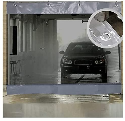 STRMAX Abdeckplane Holz,Transparenter Planenvorhang for Den Außenbereich Mit Wasserdichter Plane, Wetterbeständige Trennvorhänge Mit Ösen, Anpassbar (Color : Clear, Size : 3x7m)