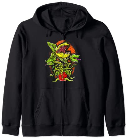 Houseplant Lover Scary Carnivorous Plant Venus Flytrap Zip Hoodie