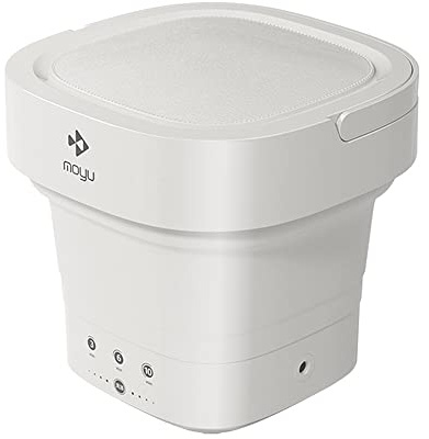 ADITAM Rondella riscaldata in miniatura, lavatrice portatile con riscaldamento automatico, mini lavatrice pieghevole, per biancheria intima, campeggio (colore: bianco) Double the comfort