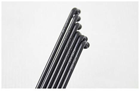 AMEEDA Fahrrad Speichen und Nippel Schwarz/Silber-runde Speichen oder gerade Zug 14g 2,0 mm Mit Speichen Nippel (Color : Bend 48 PCS)