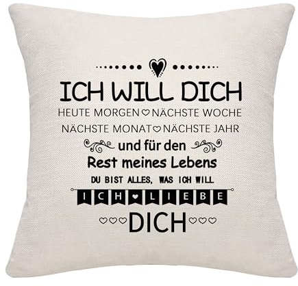 Bommex Liebe Dich Kissenbezug für Freund Freund Frau Ehemann Geschenk für sie ihn Geburtstag Geschenk Weihnachten Geschenk (Stil-2)