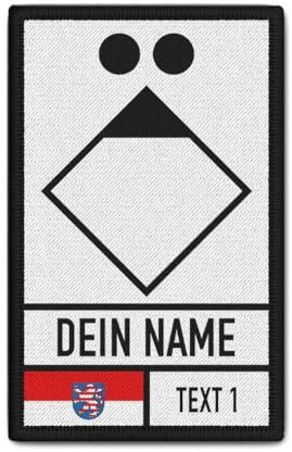 Copytec Rank Patch personalisiert 9,8x6cm Hessen Wappen Flagge Fahne Gruppenführer#43688
