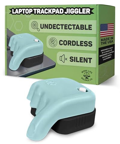 Laptop Trackpad Jiggler -AA Battery Lasts 6 Months -Undetectable -Cordless Mouse Jiggler -Doesn't Work on DeII -Keeps Touchpad Active, Laptop Awake -Mechanical Mouse Mover -ON/Off Switch (Teal)
