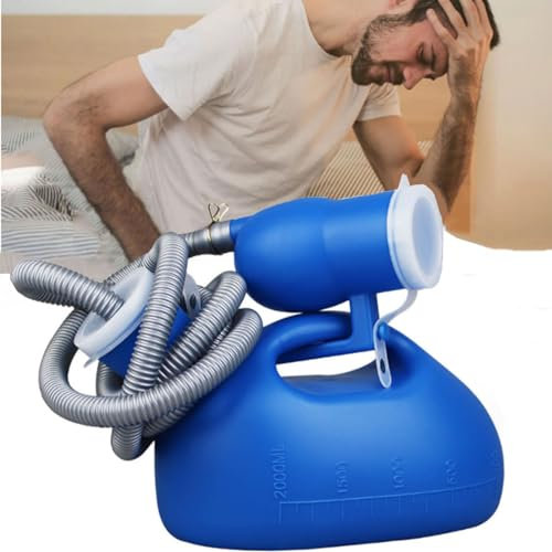 BEOTAY Colector Urinario para Automóvil, Viajes, Personas Mayores,2000Ml Urinario Portatil Hombre,Profesional Orinal Adulto,Manguera De 1,6M,Diseño A Prueba De Derrames