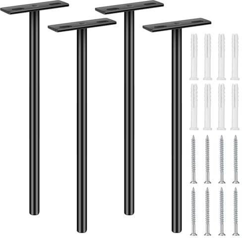 4 Piezas Soporte para Estante Flotante, Soporte Oculto Invisible para Estantes de Madera, Estantes Montados en Pared para Estanterías, Estantes Ocultos (20.4x6cm)