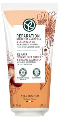 Yves Rocher Pflegender - Körperduschbalsam - 200 ml | Nährende Duschpflege mit Bio-Sheabutter - Bio-Calendula - Angenehm duftende, komfortable Haut