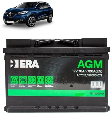 Batteria 70Ah A.G.M. per Renault Kadjar 1.5 1.6 1.7 DCI gasolio 2015+
