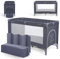 KikkaBoo So Gifted, Culla da Campeggio e da Viaggio, Lettino, fino a 15 kg, Parco Culla 120 x 60 cm, 1 Livello, Pieghevole, Leggero, Portatile e Compatto, Borsa da Trasporto, Blu Navy