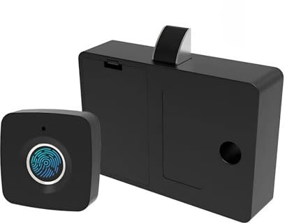 Cerradura de Cajón con Huella Digital, Desbloqueo de Aplicación, Copia de Seguridad de Llave USB de Metal, Gabinete de una Sola Puerta, Material ABS, 20 Huellas Dactilares,