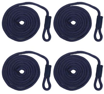Ligne de Pare-Chocs Dde Bateau,4 Pièces Corde de Garde-Boue Tressée en Polyester de 1/4 Pouces X 5 Pieds pour Pare-Chocs de Bateau de Quai