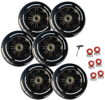 Generisch Indoor/Outdoor Rollschuh Räder Inline Skate Rollen 110 mm 125 mm Professionelle 85A Inline Speedskating Schuhe Ersatzrad mit ABEC 9 Lagern (125 mm 6)