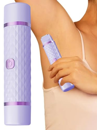 Recortadora de bikini, maquinilla de afeitar eléctrica 2 en 1 para mujer, depiladora personal resistente al agua, portátil, recargable por USB, para cara, axilas, brazos, piernas
