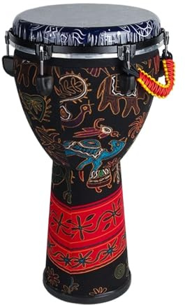 Schlagzeug Tragbar Djembe Trommel 12 Zoll für Anfänger Mit Handgewebten Griffen Buschtrommel für Hochzeiten, Geburtstage(Drum ear tuning-12 inch C)