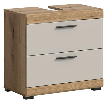 xonox.Home – Armario para Debajo del Lavabo Scout 60 x 56 x 34 cm en imitación de Roble y Cachemira Mate – Elegante Armario bajo para lavadero – Compacto, Moderno y práctico en la Vida Cotidiana