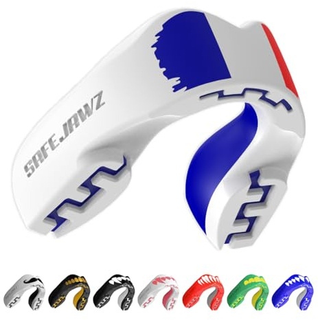 SAFEJAWZ Sport Protège-Dents/Gouttière Coque Dentaire Protege Dent. Protection intégrale pour Tous Les Sports, notamment Le Rugby, MMA, Hockey, Judo, Karate, Les Arts Martiaux et la Boxe