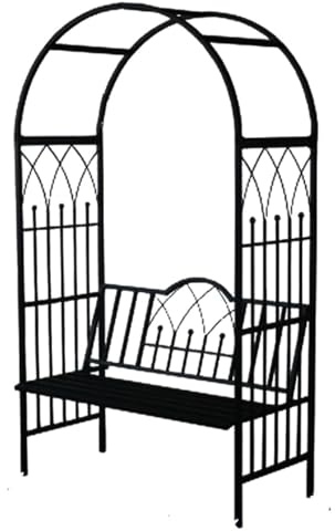 Arche de jardin avec banc, treillis en métal galvanisé pour roses, pergola de décoration extérieure et intérieure pour améliorer votre paysage de jardin