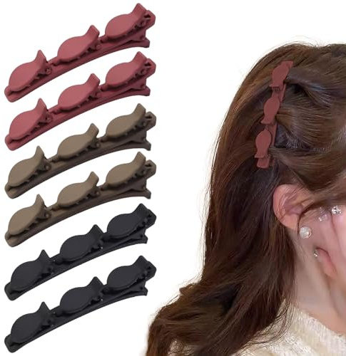 DEFIYEAR Lot de 6 pinces à cheveux tressées à double couche - Élégantes pinces à cheveux tressées pour filles - Antidérapantes - Pour le quotidien ou les fêtes - Pour femme