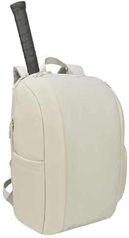 SVOLTA Mochila Deporte Hombre y Mujer - Mochila Padel, Tennis, Pickleball - Bolsa para Raquetas, Gimnasio, Escolar Resistente al Agua - Beige Grisáceo