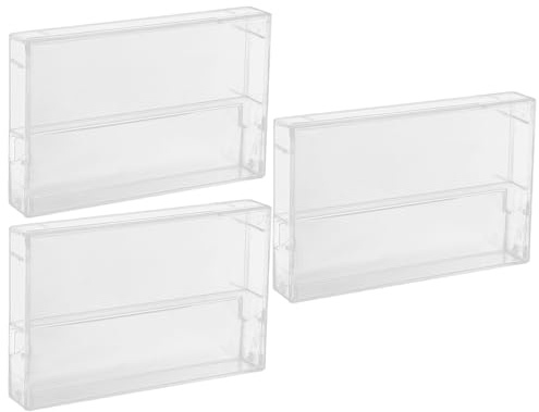 HOODANCOS 3 Pezzi Custodie in Plastica Trasparente per Cassette Audio Scatola Organizer con Supporto Robusto per Protezione e Conservazione di Audiocassette per Collezionisti e Dj