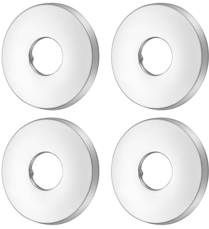 QUARKZMAN 4 Pz Flangia Per 0.8x2.6x0.3 (21x65x8mm) Piastra Rotonda In Acciaio Inossidabile Flangia Divisa Da Parete Copertura Tubo Idrico A Montaggio Parete Per Tubo Argento