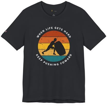 Tire Lift Cross Fitness Motivational Tee | Summer Retro Colors Vintage Black