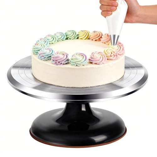 OJTOJT 360° Drehteller Tortenständer – rutschfest & Spülmaschinenfest – Perfekt für Hochzeitstorte, Geburtstag & Cake Pops Dekoration