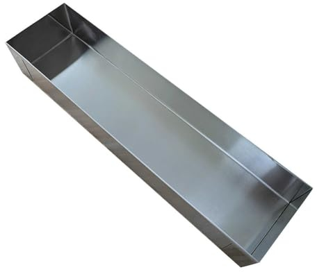 BlesConi Moule à tiramisu en acier inoxydable avec couvercle amovible, 40 x 10 cm, moule rectangulaire pour gâteaux et desserts (40 x 10 x 6 cm)