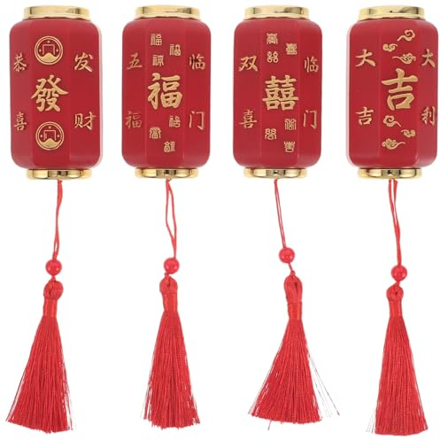 LOLIPPYY 4 Pezzi Magneti per Frigorifero Lanterna Rossa 4 Pezzi Apribottiglie Integrato, Calamita Portafortuna per Festa di Primavera e Decorazione Cucina Tradizionale Cinese