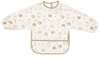 Jollein Bavoir bébé à manches - Miffy Family Farm - bavoir imperméable - avec fermeture velcro - bavoir bébé - bavoir anti-bavouille - facile à nettoyer et lavable en machine