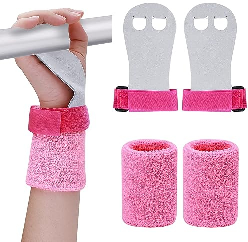 NASMBXA Guantes de Gimnasia, Muñequeras de Gimnasia para Niñas, EmpuñAduras de Gimnasias, Barra de Gimnasias, Accesorios Deportivos y de Fitness para Niños, Protección de Palma y Soporte de Muñeca