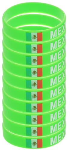 HEMOTON Fußball Silikonarmbänder 10 Stück mit Nationalflaggen Dehnbar Flexible Sportarmbänder für Fans und Mannschaften