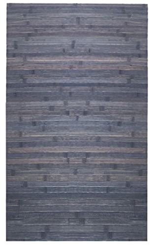 Casatessile Tappeto stuoia Bamboo Washed su Misura Passatoia Cucina Bambu, Tappeto Bamboo a Metraggio. - Grigio Scuro
