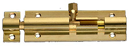 1 Pcs Heavy Duty Tower Bolt Door Slide Latch Lock Barrel Bolt Durable Slide Bolt for Bathroom Toilet Shed Bedroom (Brass)